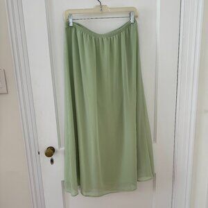 New! Luscious green tea-length skirt with chiffon overlay from A New Day, size M